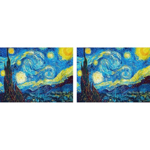 HASTHIP® Diamond Painting Kit 5D The Starry Night by Master Van Gogh Rhinestone Extremely Shiny Art Abstract Style Room Decoration 30cm x 40cm 2 PCS HASTHIP® Diamond Painting Kit 5D The Starry Night by Master Van Gogh Rhinestone Extremely Shiny Art Abstract Style Room Decoration 30cm x 40cm 2 PCS